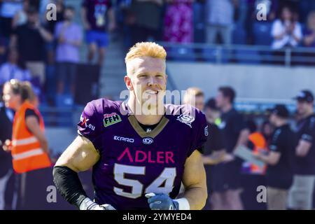ELF/Playoff Spiel : Berlin Thunder in Frankfurt Galaxy am 09. September 2023, in der PSD Bank Arena, Frankfurt a. M., Deutschland Frankfurt Galaxy, DL # 54 Kar Stockfoto