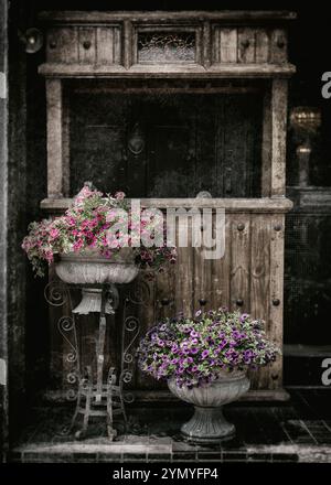 Die Ausstellung am Eingang des lokalen Cafés auf der King St E in Toronto, Kanada. Stockfoto