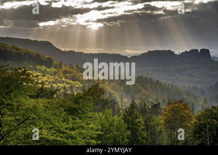 Magische Abendstimmung in der Sächsischen Schweiz 5 Stockfoto