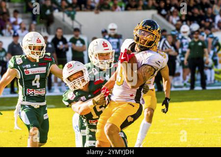 CEFL Halbfinale . Schwaebisch Hall Unicorns vs. Flash de La Courneuve Stockfoto