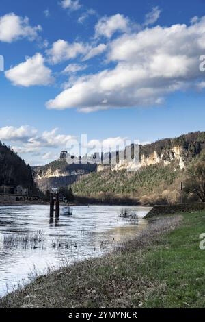 Die Elbe bei Schmilka in der Sächsischen Schweiz 3 Stockfoto