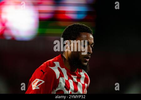 Girona, Spanien. November 2024. Danjuma (Girona FC) in Aktion während des Fußballspiels La Liga zwischen Girona FC und RCD Espanyol im Montilivi Stadion am 23. November 2024 in Girona, Spanien. Foto: Siu Wu Credit: dpa/Alamy Live News Stockfoto