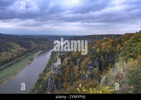 Bastion Blick auf die Elbe Stockfoto