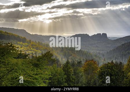 Magische Abendstimmung in der Sächsischen Schweiz 3 Stockfoto