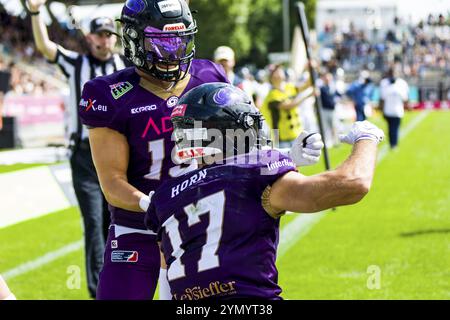 European League of Football, elf/ Spiel : Fehervar Enthroners bei Frankfurt Galaxy am Juli. 30. 2023 in der PSD Bank Arena , Frankfurt , Deutschland d Stockfoto