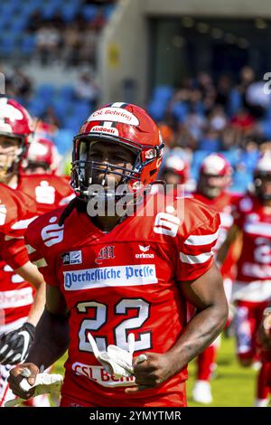 Fußballspiel GFL, Saarland Hurricanes vs. Marburg Söldner, 11.Juni 2022 Stockfoto