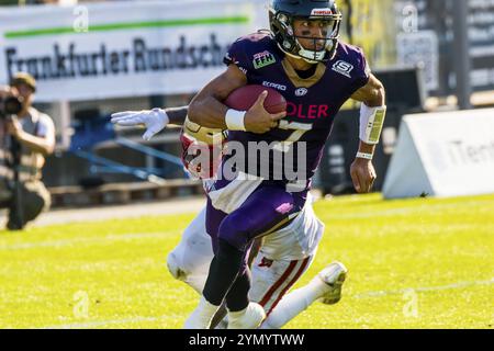 ELF/Playoff Spiel : Berlin Thunder in Frankfurt Galaxy am 09. September 2023, in der PSD Bank Arena, Frankfurt a. M., Deutschland Frankfurt Galaxy/ QB # 7 Jake Stockfoto