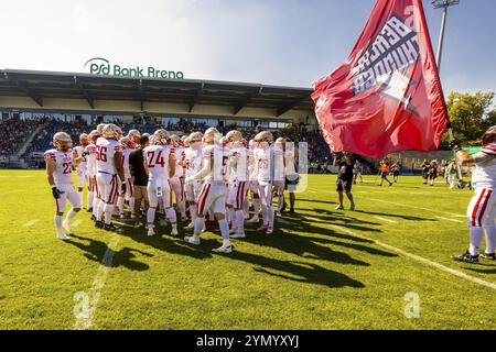 ELF/Playoff Spiel : Berlin Thunder in Frankfurt Galaxy am 09. September 2023, in der PSD Bank Arena, Frankfurt a. M., Deutschland Berlin Donner beim PSD Ban Stockfoto