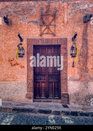 Calle Hospicio 50, San Miguel de Allende, Mexiko. Stockfoto