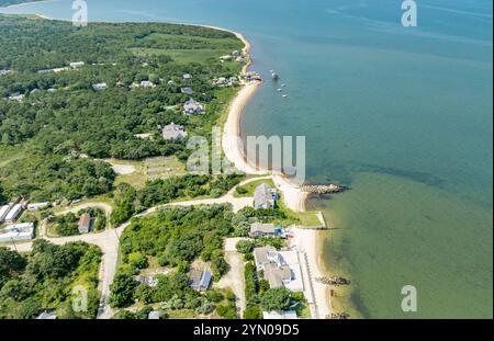 Luftaufnahme von Lazy Point, Cherry Point und Umgebung Stockfoto