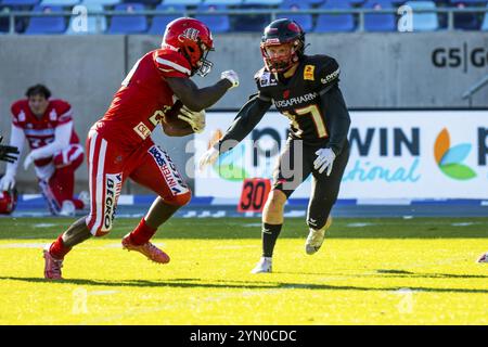 Fußballspiel GFL, Saarland Hurricanes vs. Marburg Söldner, 11.Juni 2022 Stockfoto