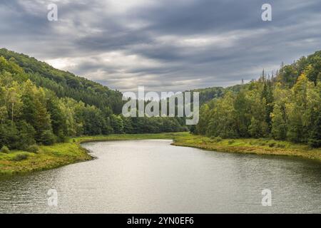 Gottleuba-Staudamm im östlichen Erzgebirge 3 Stockfoto