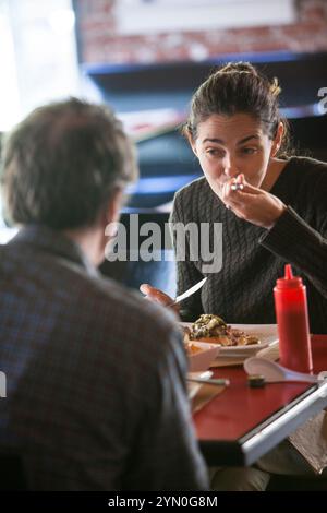 Szenen aus Umami Burger am 1520 Cahuenga Blvd in Hollywood, CA. Stockfoto