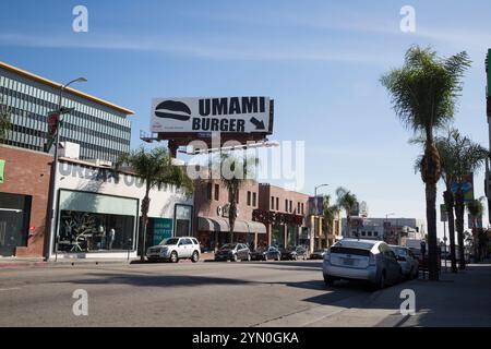 Szenen aus Umami Burger am 1520 Cahuenga Blvd in Hollywood, CA. Stockfoto