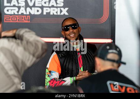 Las Vegas, Usa. November 2024. Ludacris kommt am Samstag, 23. November 2024, zum Formel 1 Las Vegas Grand Prix auf dem Las Vegas Strip Circuit in Las Vegas an. Foto: Greg Nash/UPI Credit: UPI/Alamy Live News Stockfoto