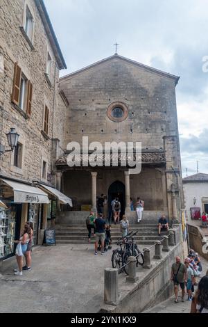 Citta di San Marino, San Marino - 5. September 2024: Römisch-katholische Kirche Chiesa di San Francesco. Stockfoto