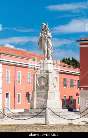 Modena, Italien - 6. September 2024: Denkmal für Ciro Menotti, italienischer Patriot. Stockfoto