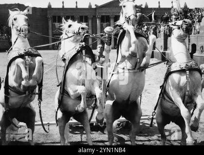 Charlton Heston in „Ben-Hur“ (MGM, 1959) Pferdeschwagenrennen Stockfoto