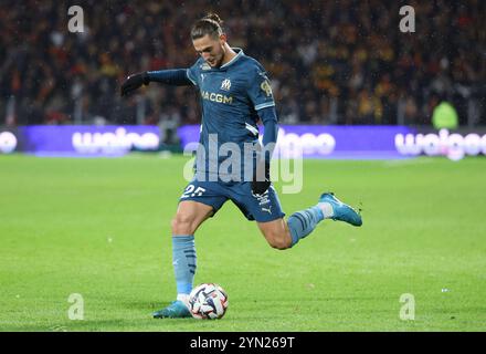 Linse, Frankreich. November 2024. Adrien Rabiot von Marseille während des französischen Meisterschaftsspiels Ligue 1 zwischen RC Lens (RCL) und Olympique de Marseille (OM) am 23. November 2024 im Stade Bollaert-Delelis in Lens, Frankreich - Foto Jean Catuffe/DPPI Credit: DPPI Media/Alamy Live News Stockfoto