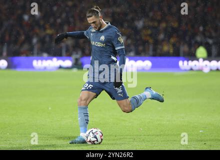 Adrien Rabiot von Marseille während des französischen Meisterschaftsspiels Ligue 1 zwischen RC Lens (RCL) und Olympique de Marseille (OM) am 23. November 2024 im Stade Bollaert-Delelis in Lens, Frankreich Stockfoto