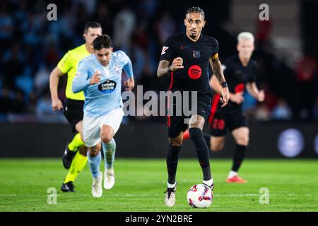 Vigo, Deutschland. November 2024. Fussball La Liga 14. Spieltag Celta Vigo - FC Barcelona am 23.11.2024 im Estadio Abanca Balaidos in Vigo Raphinha ( Barcelona ) Foto: Revierfoto Credit: ddp Media GmbH/Alamy Live News Stockfoto