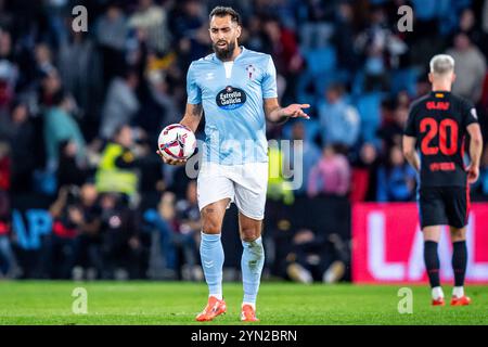 Vigo, Deutschland. November 2024. Fussball La Liga 14. Spieltag Celta Vigo - FC Barcelona am 23.11.2024 im Estadio Abanca Balaidos in Vigo Borja Iglesias ( Vigo ) Foto: Revierfoto Credit: ddp Media GmbH/Alamy Live News Stockfoto