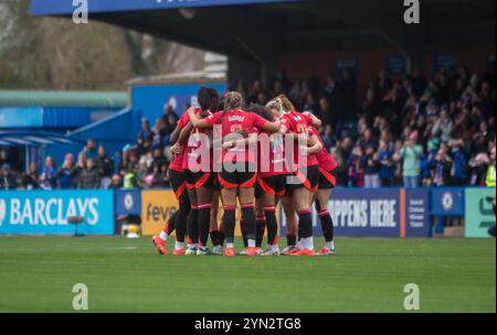 Kingston, Großbritannien. November 2024. Manchester United steht vor dem Spiel der Barclays Womens Super League zwischen Chelsea und Manchester United in Kingsmeadow, London. (Tom Phillips/SPP) Credit: SPP Sport Press Photo. /Alamy Live News Stockfoto