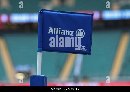 Die Corner Flag während des Autumn Nations Series Spiels England gegen Japan im Allianz Stadium, Twickenham, Großbritannien. November 2024. (Foto: Mark Cosgrove/News Images) in Twickenham, Großbritannien am 24.11.2024. (Foto: Mark Cosgrove/News Images/SIPA USA) Credit: SIPA USA/Alamy Live News Stockfoto