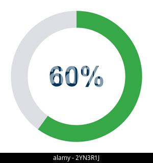 Informationsrunder Diagramm 60 Prozent Symbol, Infografik Tortendesign, Marketing Vektor Illustration . Stock Vektor