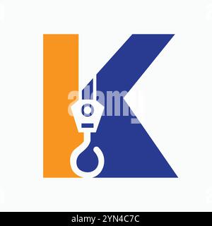 Letter K Crane Logo Concept for Construction Symbol Vector Template Stock Vektor