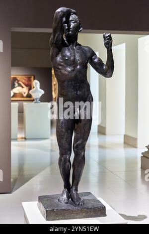 The Age of Bronze, 1876, Auguste Rodin (París, 1840 - Meudon, 1917), MNAC, Museu Nacional D’Art de Catalunya, Barcelona, Spanien Stockfoto