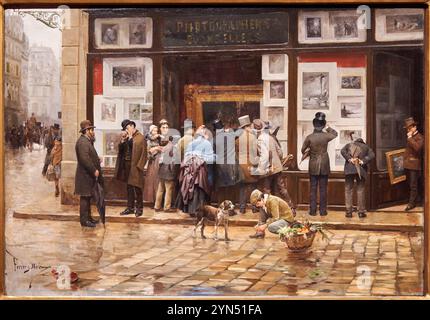 Öffentliche Ausstellung eines Bildes, 1888, Joan Ferrer Miró (Vilanova i la Geltrú, 1850 - Barcelona, 1931), MNAC, Museu Nacional D’Art de Catalunya, Barce Stockfoto