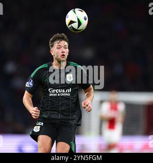 AMSTERDAM, 24-11-2024 , JohanCruijff Arena, Football, Eredivisie, Saison 2024/2025, während des Spiels Ajax – PEC, PEC Zwolle Spieler Damian van der Haar Stockfoto