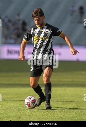 Paddington, Australien. November 2024. Ivan Vujica vom Macarthur FC wurde während des fünften Spiels der Isuzu UTE A-League 2024-25 zwischen Macarthur FC und Auckland FC im Allianz Stadium in Paddington, NSW, in Aktion genommen. Endstand Auckland FC 1:0 Macarthur FC. (Foto: Luis Veniegra/SOPA Images/SIPA USA) Credit: SIPA USA/Alamy Live News Stockfoto