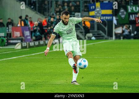 Mönchengladbach, Deutschland. November 2024. Franck Honorat (Borussia Mönchengladbach, #09) VfL Borussia Mönchengladbach vs. FC St. Pauli, Fussball, 1. Bundesliga, 11. Spieltag, Saison 2024/2025, 24.11.2024 Foto: Eibner-Pressefoto/ Justin Derondeau DFL-VORSCHRIFTEN VERBIETEN JEDE VERWENDUNG VON FOTOGRAFIEN ALS BILDSEQUENZEN UND/ODER QUASI-VIDEO/dpa/Alamy Live News Stockfoto