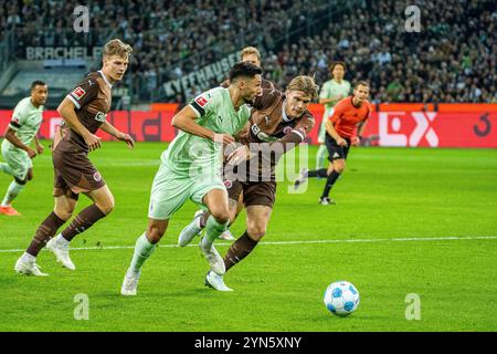 Mönchengladbach, Deutschland. November 2024. Tim Kleindienst (Borussia Mönchengladbach, #11) VfL Borussia Mönchengladbach vs. FC St. Pauli, Fussball, 1. Bundesliga, 11. Spieltag, Saison 2024/2025, 24.11.2024 Foto: Eibner-Pressefoto/ Justin Derondeau DFL-VORSCHRIFTEN VERBIETEN JEDE VERWENDUNG VON FOTOGRAFIEN ALS BILDSEQUENZEN UND/ODER QUASI-VIDEO/dpa/Alamy Live News Stockfoto