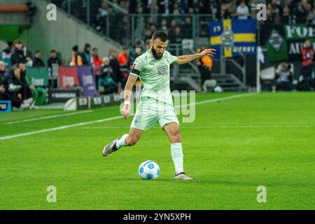 Mönchengladbach, Deutschland. November 2024. Franck Honorat (Borussia Mönchengladbach, #09) VfL Borussia Mönchengladbach vs. FC St. Pauli, Fussball, 1. Bundesliga, 11. Spieltag, Saison 2024/2025, 24.11.2024 Foto: Eibner-Pressefoto/ Justin Derondeau DFL-VORSCHRIFTEN VERBIETEN JEDE VERWENDUNG VON FOTOGRAFIEN ALS BILDSEQUENZEN UND/ODER QUASI-VIDEO/dpa/Alamy Live News Stockfoto