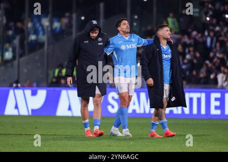 Neapel, Kampanien, ITALIEN. November 2024. Während des Fußballspiels vom 24.11.2024, gültig für die italienische Meisterschaft der Serie A - 2024/25 in Neapel im Diego Armando Maradona Stadium zwischen SSC Napoli vs AS Roma. In der Giovanni Simeone von SSC Neapel (Credit Image: © Fabio Sasso/ZUMA Press Wire) NUR REDAKTIONELLE VERWENDUNG! Nicht für kommerzielle ZWECKE! Quelle: ZUMA Press, Inc./Alamy Live News Stockfoto