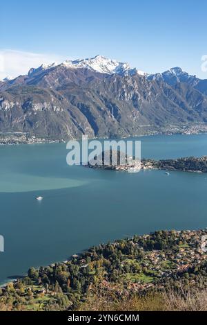 Herrlicher Blick auf Bellagio am Comer See vom Monte Crocione, Italien, Europa Stockfoto