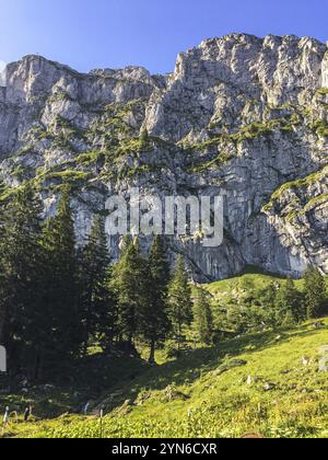 Wandern durch die Bayerischen alpen rund um Lenggries, Deutschland, Europa Stockfoto