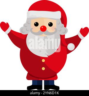 Süßer Weihnachtsmann im Kawaii-Stil Stock Vektor