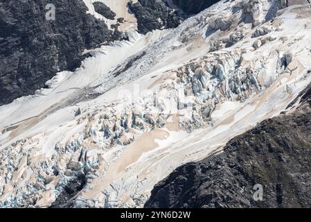 Blick auf den Müller-Gletscher vom Mount Oliver, Mount Cook National Park, Südinsel Neuseelands Stockfoto