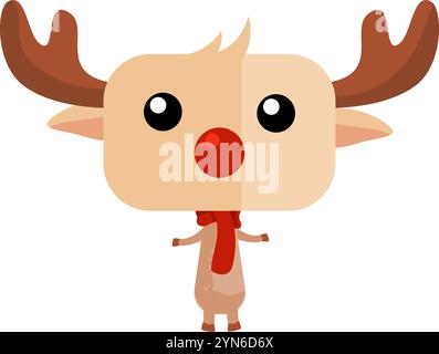 Niedliches Weihnachts-Rentier - Vektor-Illustration Stock Vektor