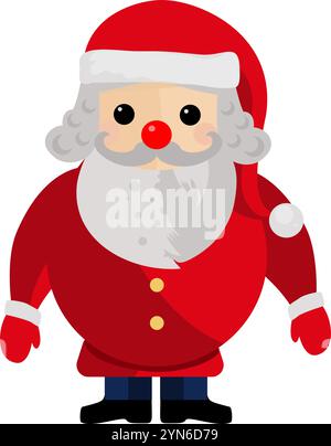 Süßer Weihnachtsmann im Kawaii-Stil Stock Vektor