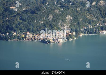 Herrlicher Blick auf Tremezzo am Comer See vom Monte Crocione, Italien, Europa Stockfoto