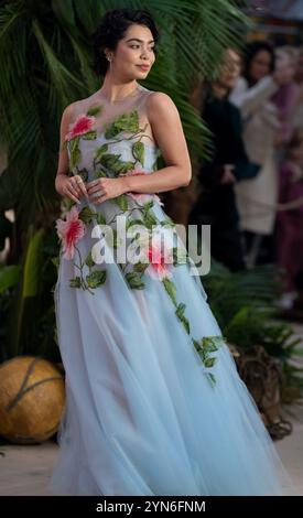 LONDON, ENGLAND – 24. NOVEMBER: Auli'i Cravalho nimmt am 24. November 2024 in London, England an der britischen Premiere von Moana 2 Teil. (Foto von lounisphotography / Alamy Live News) Stockfoto