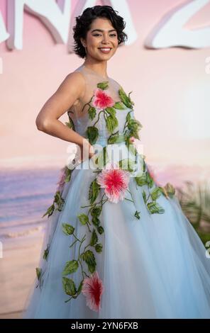 LONDON, ENGLAND – 24. NOVEMBER: Auli'i Cravalho nimmt am 24. November 2024 in London, England an der britischen Premiere von Moana 2 Teil. (Foto von lounisphotography / Alamy Live News) Stockfoto