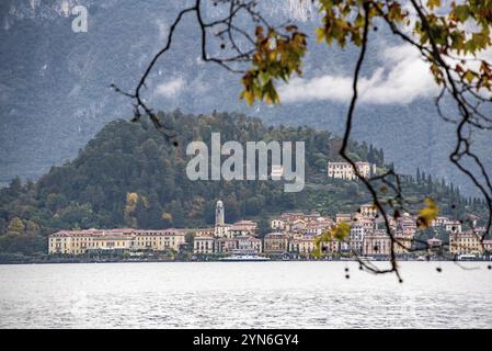 Bellagio am Comer See nach Regen, gesehen von Tremezzo, Italien, Europa Stockfoto