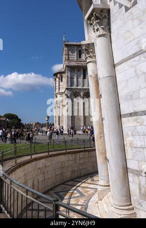 Der berühmte Schiefe Turm an der Kathedrale von Pisa, Italien, Europa Stockfoto