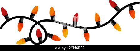 Weihnachtsbeleuchtung, Weihnachtsbaumbeleuchtung - isoliert Stock Vektor